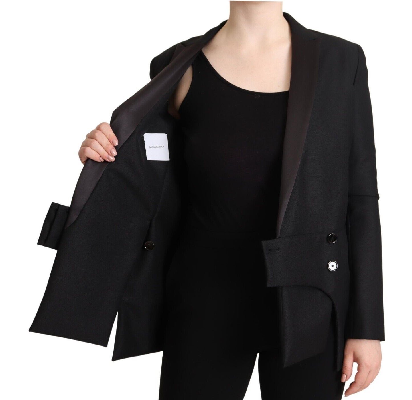 Costume National Elegant Black Double-Breasted Blazer