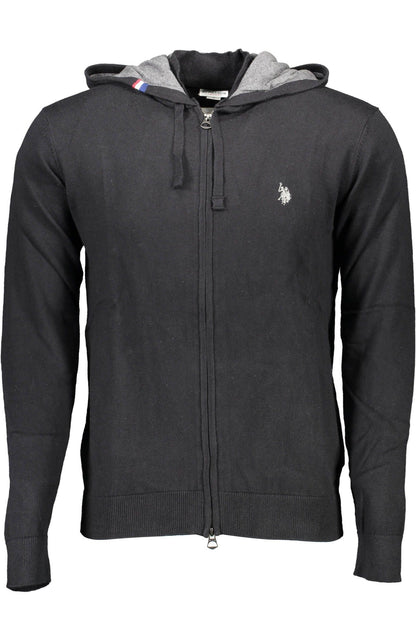 U.S. POLO ASSN. Sleek Hooded Cotton-Cashmere Zip Cardigan