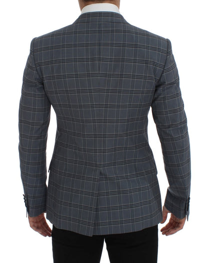 Dolce & Gabbana Elegant Blue Checkered Slim Fit Blazer