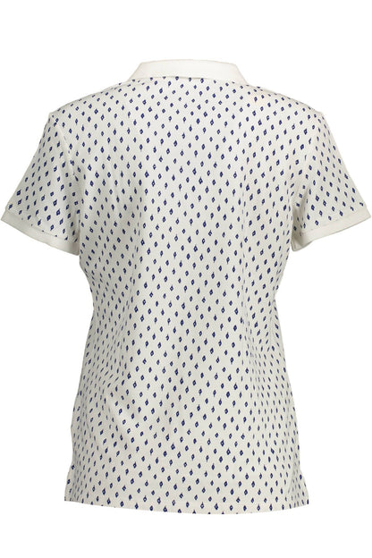 Gant Chic White Short-Sleeved V-Neck Polo