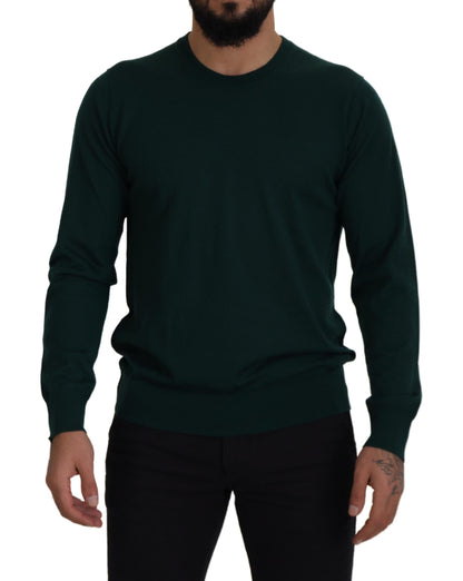 Dolce & Gabbana Elegant Green Crewneck Cashmere Sweater