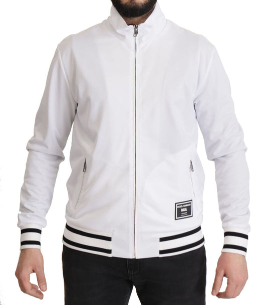 Dolce & Gabbana Sleek White Zip Sweater for Men