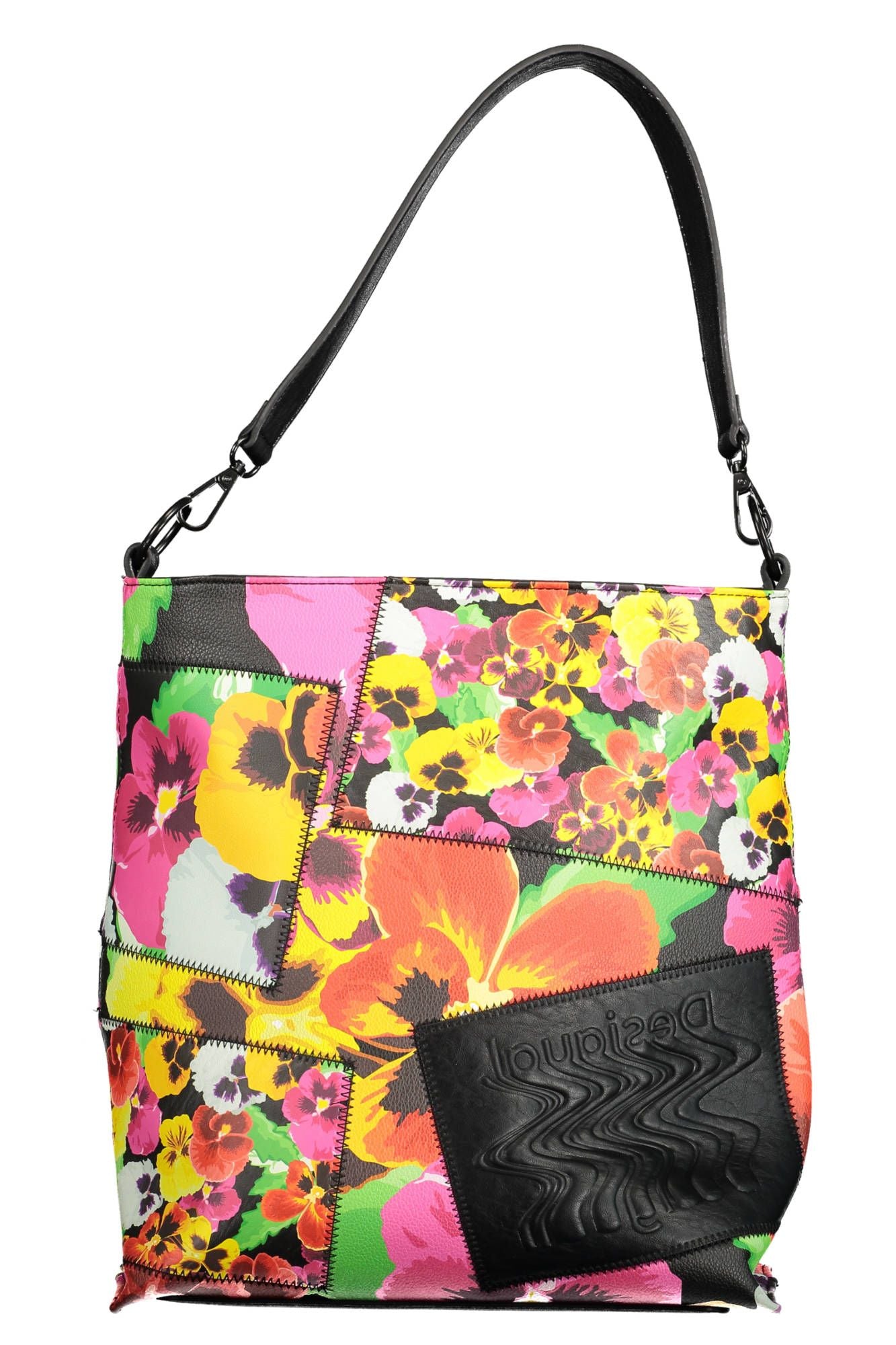 Desigual Elegant Black Statement Handbag with Logo