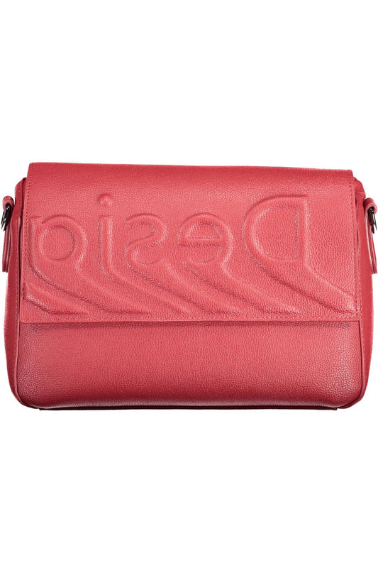 Desigual Chic Red Contrasting Detail Shoulder Bag