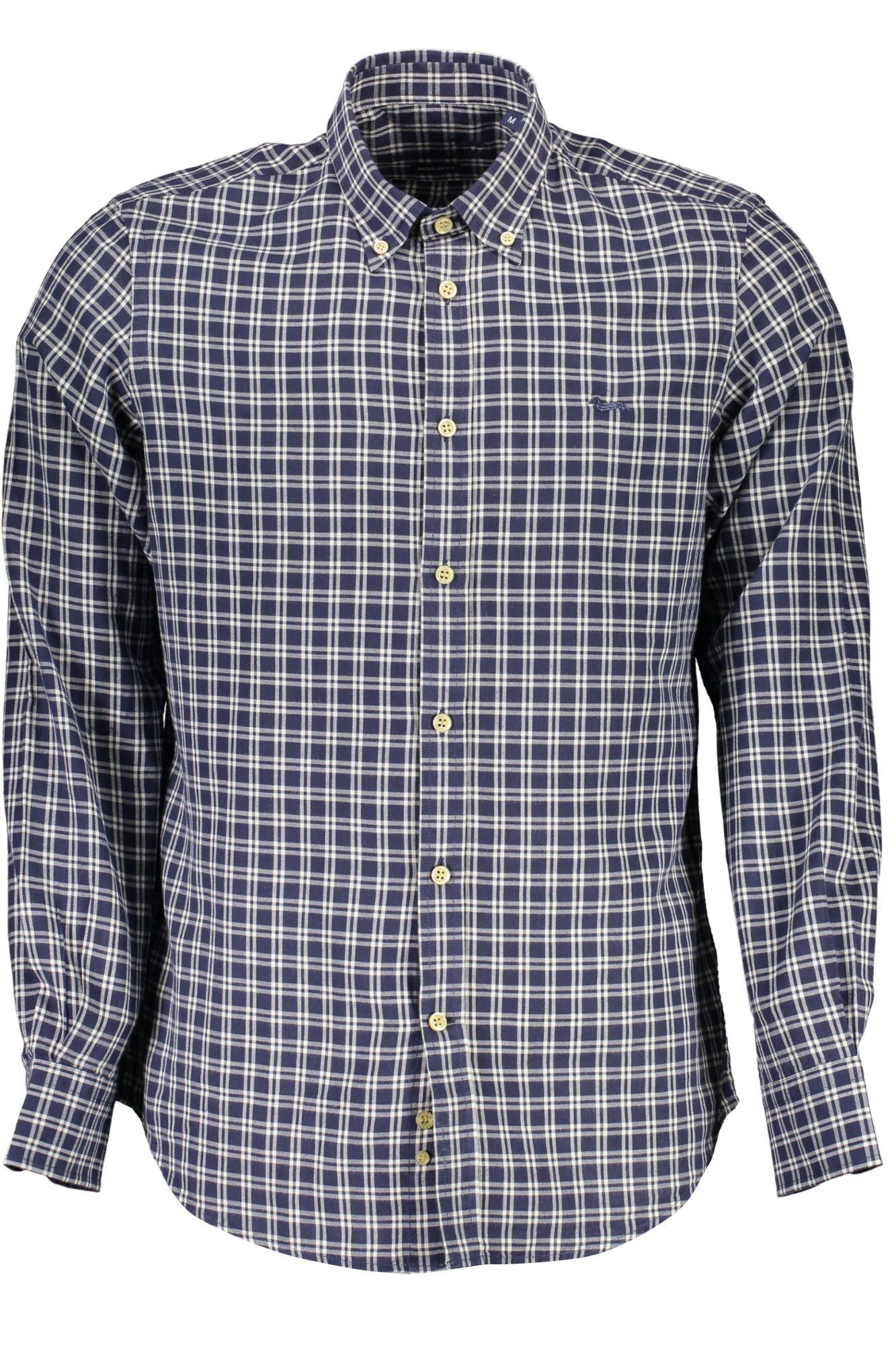 Harmont & Blaine Elegant Blue Cotton Shirt with Contrasting Cuffs