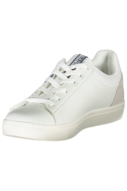 Napapijri Chic White Lace-Up Sneakers with Logo Accent