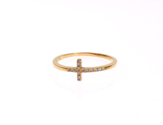 Nialaya Chic Handmade Golden CZ Crystal Ring