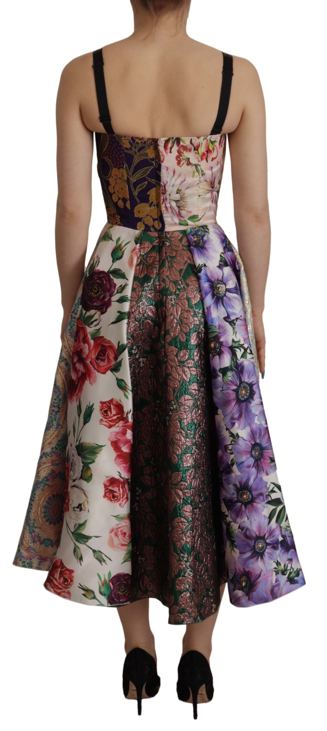 Dolce & Gabbana Patchwork Elegance Silk Blend Dress