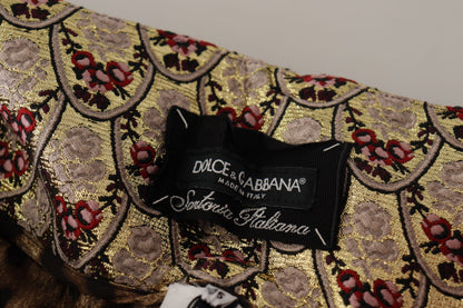 Dolce & Gabbana High Waist Cropped Leopard Jacquard Pants