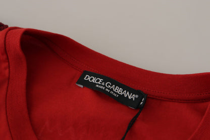 Dolce & Gabbana Elegant Red Crewneck Cotton Tee