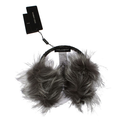 Dolce & Gabbana Elegant Fur and Crystal Ear Muffs