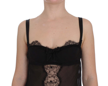 Dolce & Gabbana Elegant Silk Floral Lace Babydoll Chemise