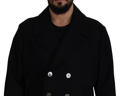 Dolce & Gabbana Elegant Double Breasted Wool Overcoat