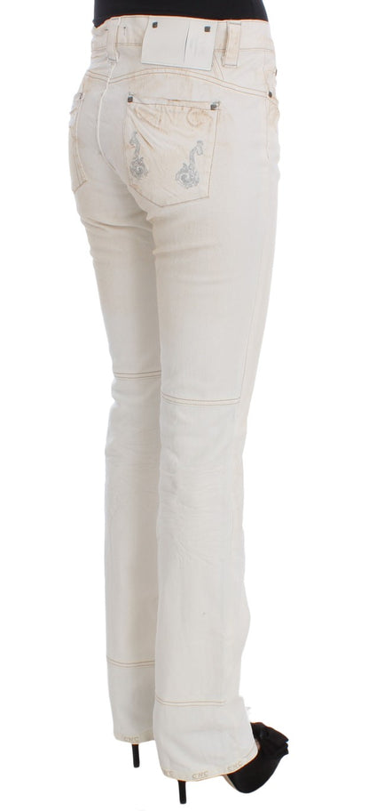 Costume National Chic White Slim Fit Designer Jeans