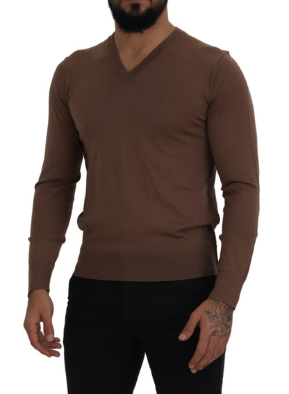 Dolce & Gabbana Elegant Virgin Wool V-Neck Pullover Sweater