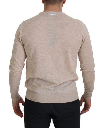 Dolce & Gabbana Elegant Beige Crewneck Wool Sweater