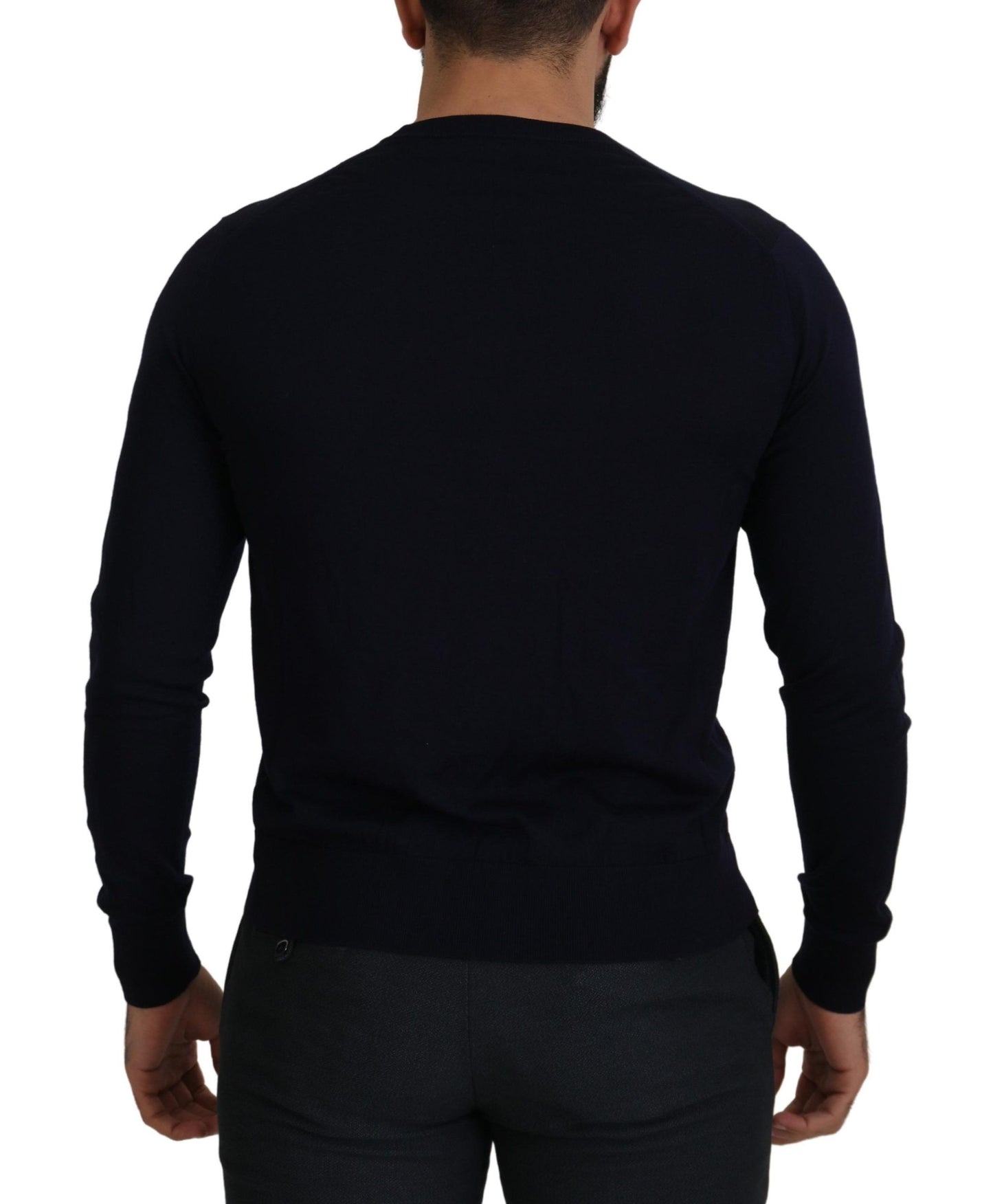 Dolce & Gabbana Elegant Virgin Wool Cardigan Sweater in Blue