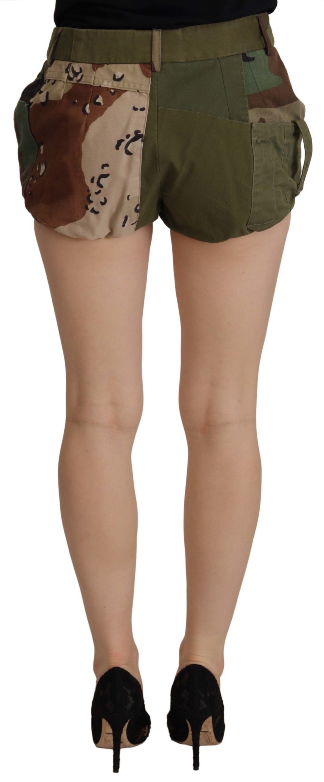 Dolce & Gabbana Army Green High-Waist Hot Pants