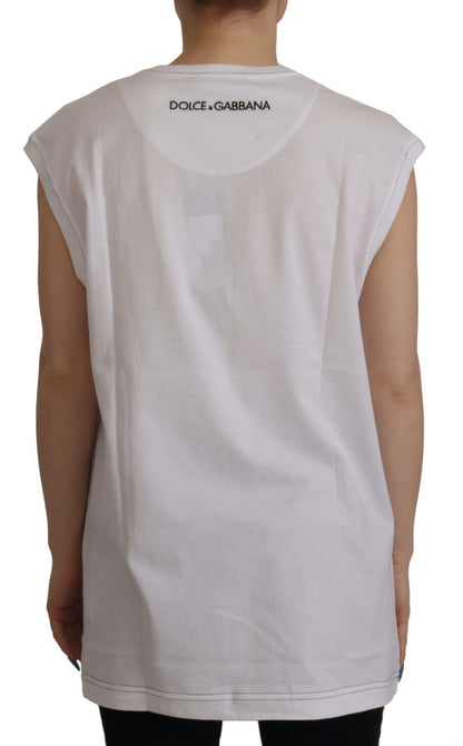 Dolce & Gabbana Elegant White Cotton Sleeveless Top