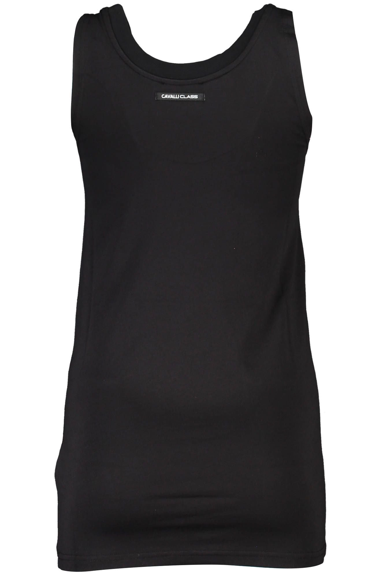 Cavalli Class Elegant Black Printed Tank with Logo Detail