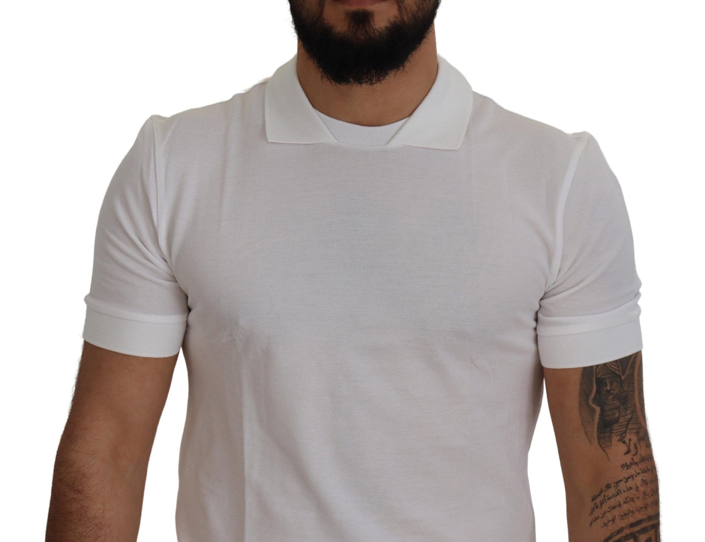 Dolce & Gabbana Elegant White Cotton Polo T-Shirt