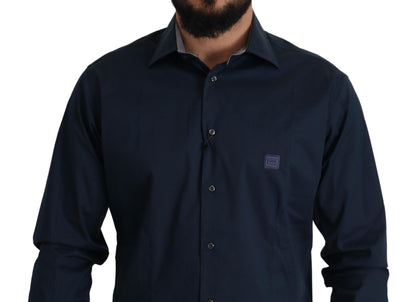 Roberto Cavalli Navy Elegance Cotton Dress Shirt