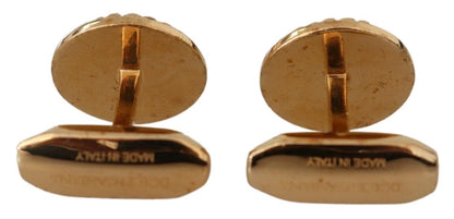 Dolce & Gabbana Elegant Gold Plated Brass Men's Cufflinks