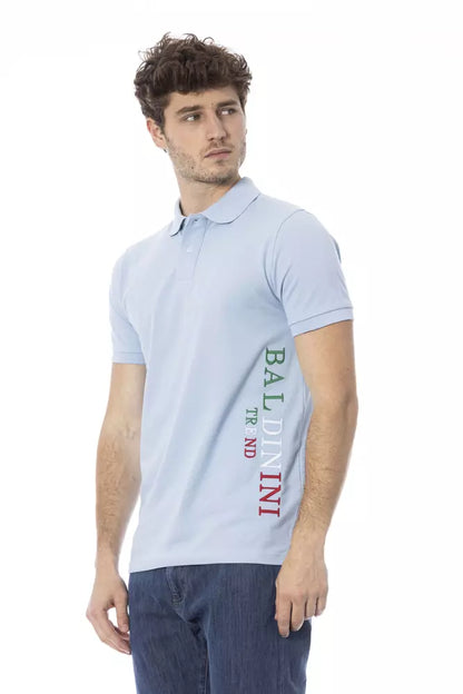 Baldinini Trend Light Blue Cotton Men Polo Shirt