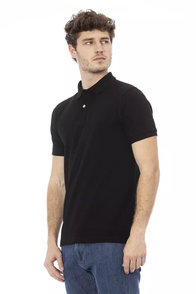 Baldinini Trend Black Cotton Men Polo Shirt