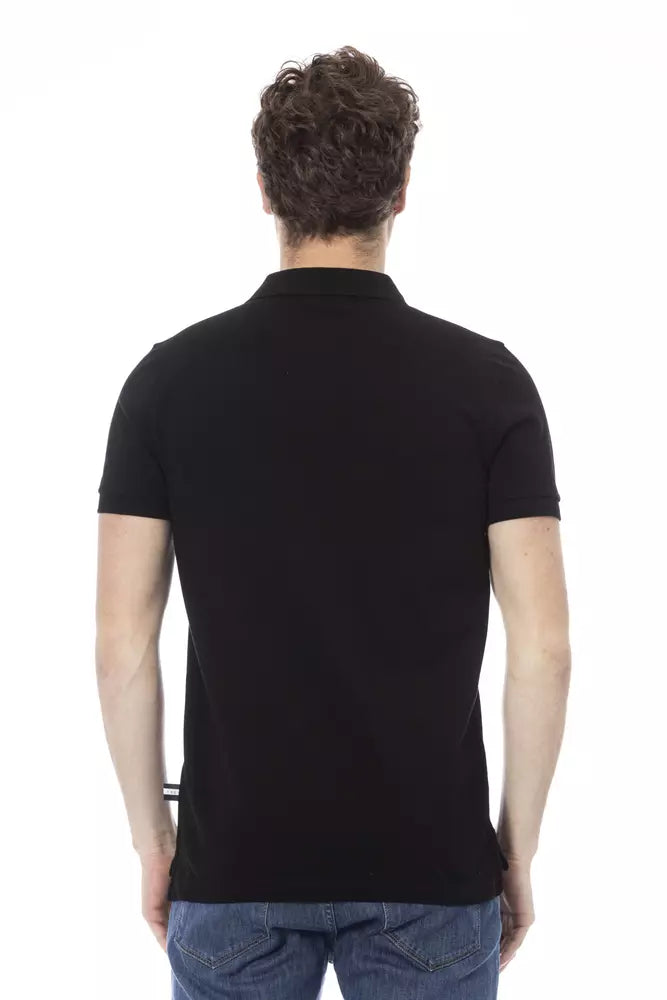 Baldinini Trend Black Cotton Men Polo