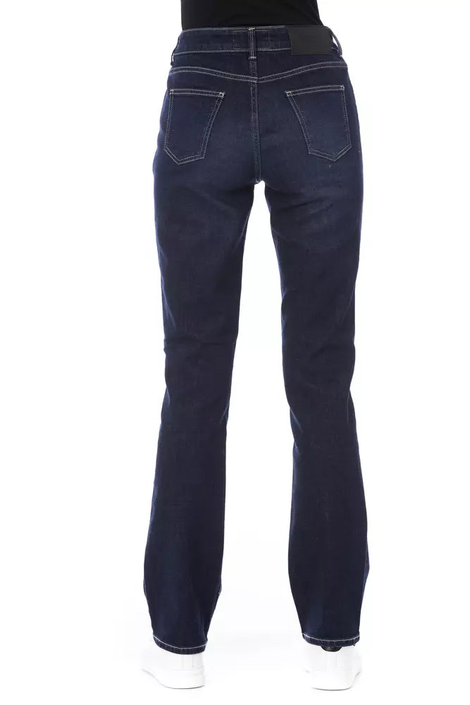 Baldinini Trend "Blue Cotton Women's Jeans with Tricolor Pocket Detail"