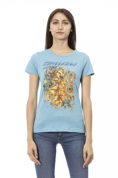 Trussardi Action Light Blue Cotton Women Top