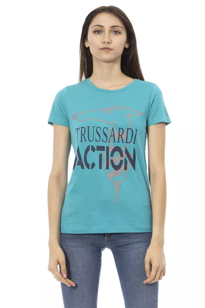 Trussardi Action Light Blue Cotton Women Top