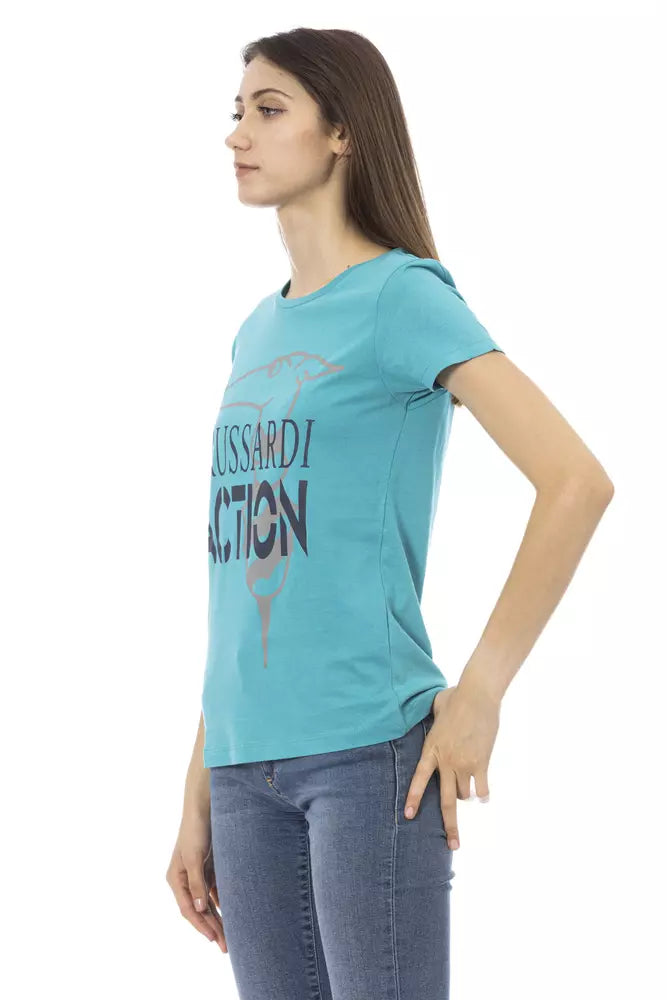 Trussardi Action Light Blue Cotton Women Top