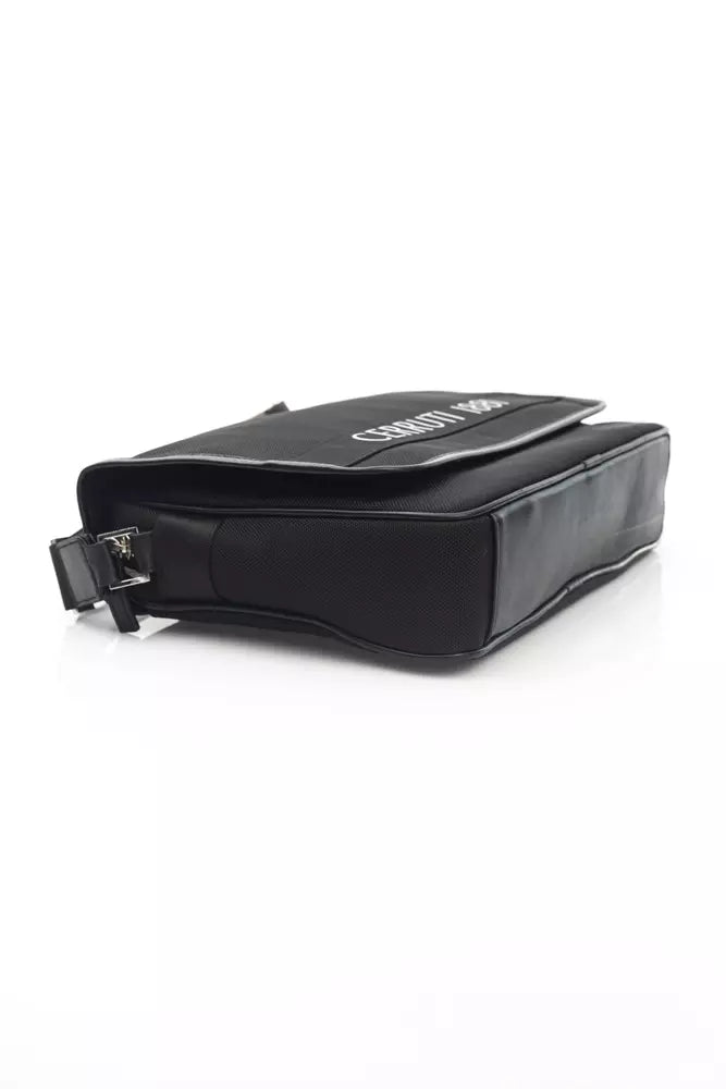 Cerruti 1881 Black Leather Men Messenger Bag