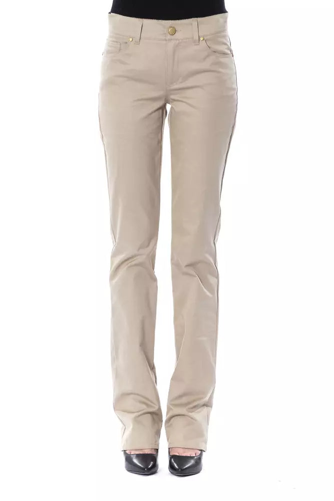 BYBLOS Beige Cotton Women Pant