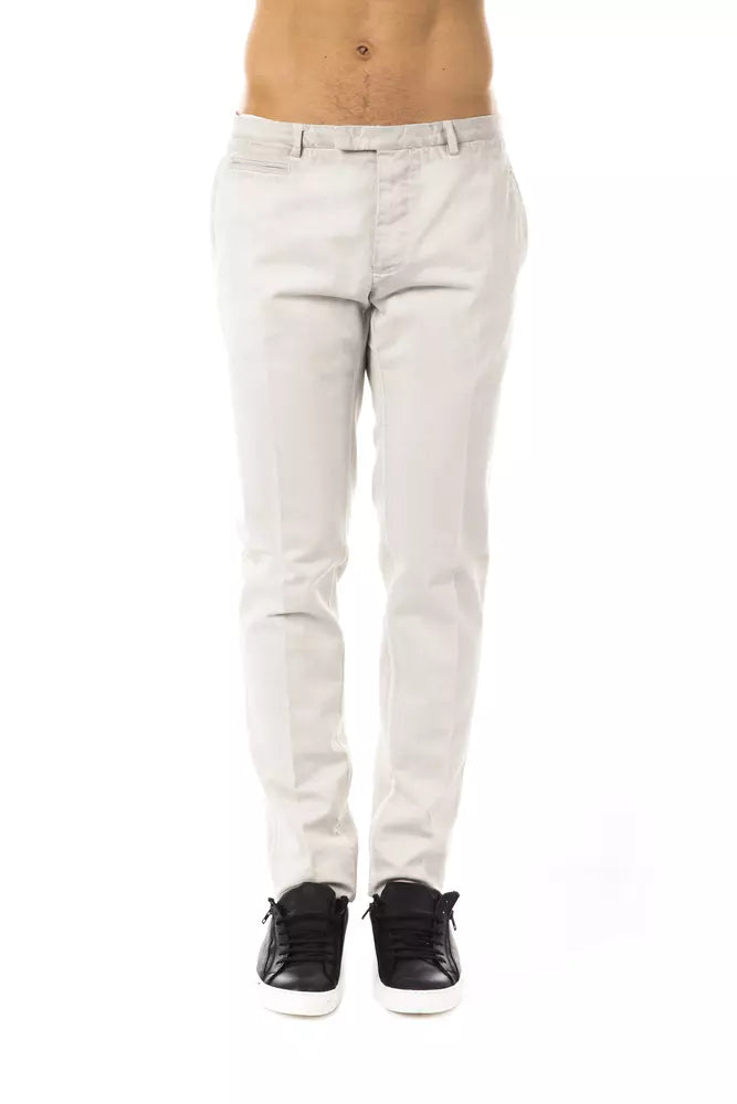 Uominitaliani Gray Cotton Men's Casual Pant