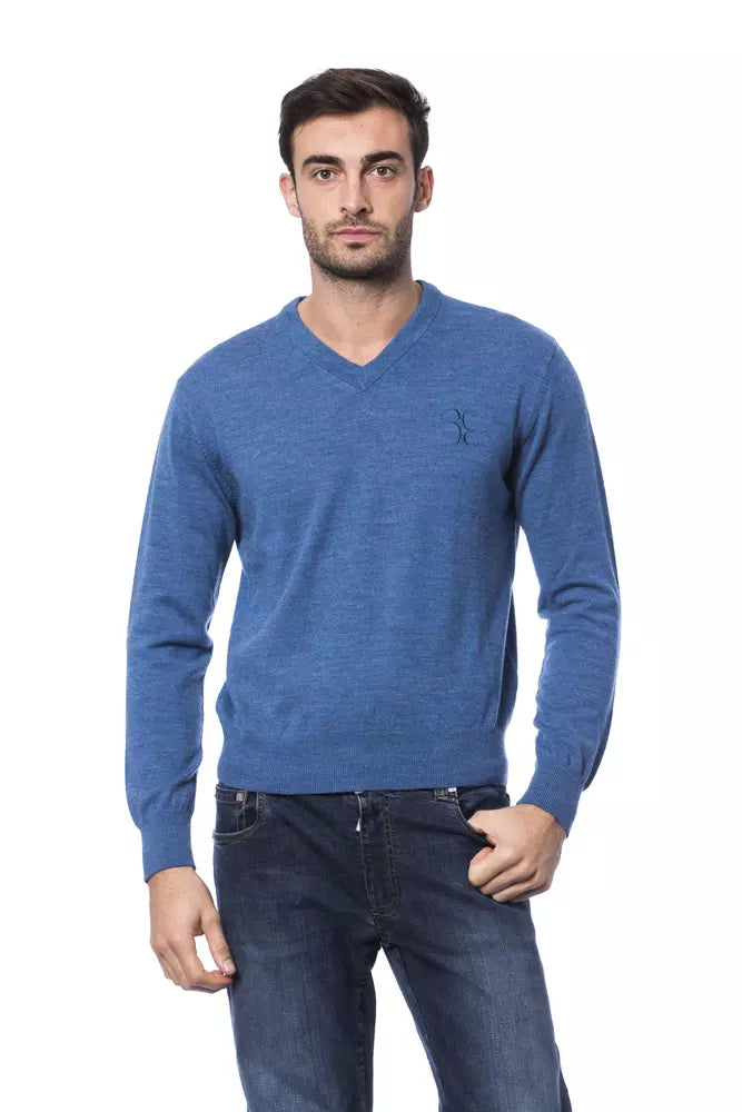 Billionaire Italian Couture Embroidered Merino Wool Crew Neck Sweater