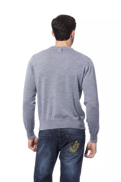 Billionaire Italian Couture Gray Merino Wool Men Sweater