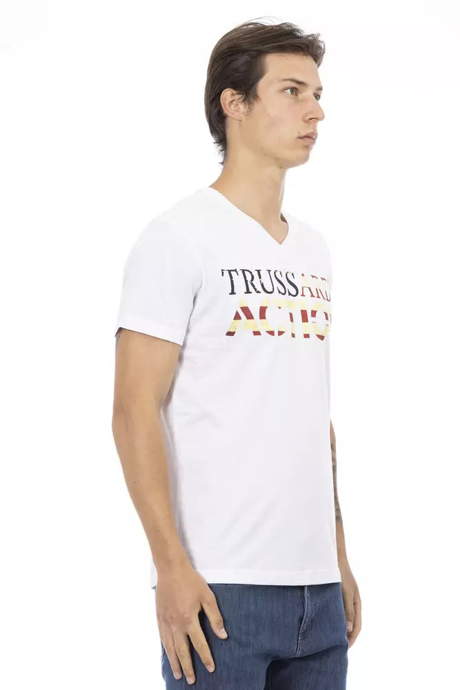 Trussardi Action White Cotton Men T-Shirt