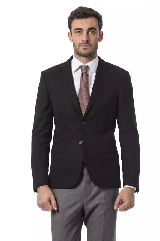 Billionaire Italian Couture Black Wool Men Blazer