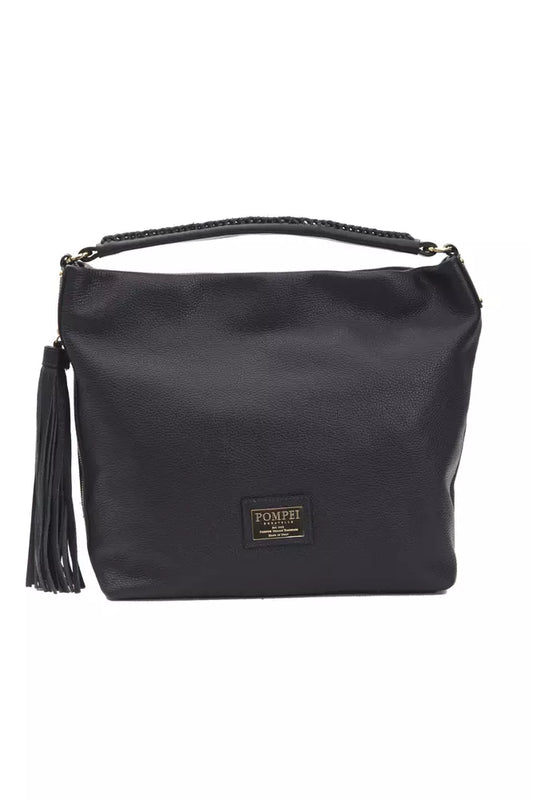 Pompei Donatella Gray Leather Women Shoulder Bag