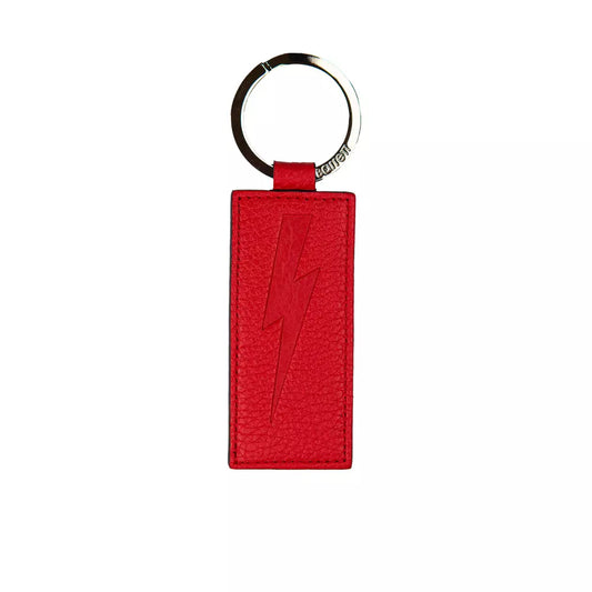 Neil Barrett Red Leather Men Keychain