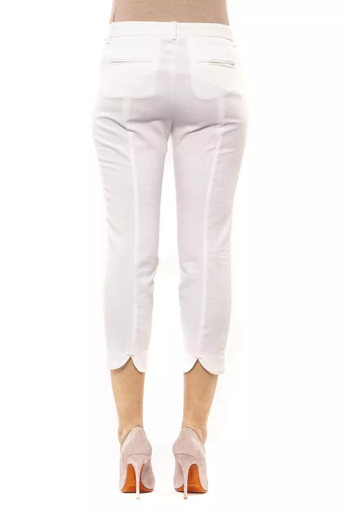 Peserico White Cotton Women Pant