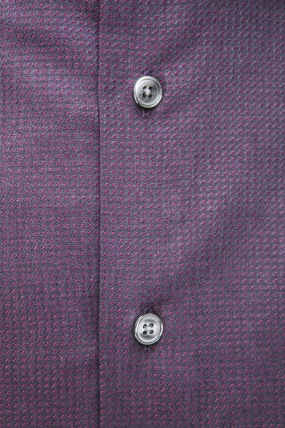 Robert Friedman Burgundy Cotton Men Shirt