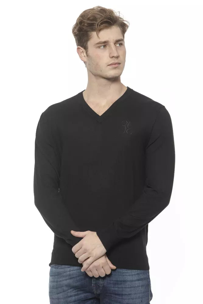 Billionaire Italian Couture Black Cashmere Men Sweater