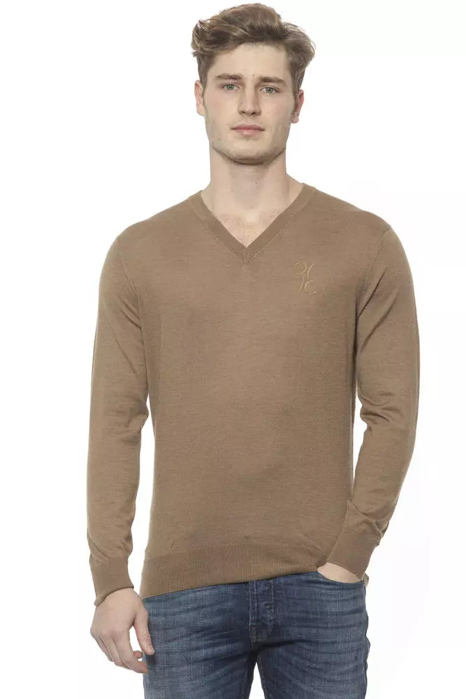 Billionaire Italian Couture Beige Cashmere Men Sweater