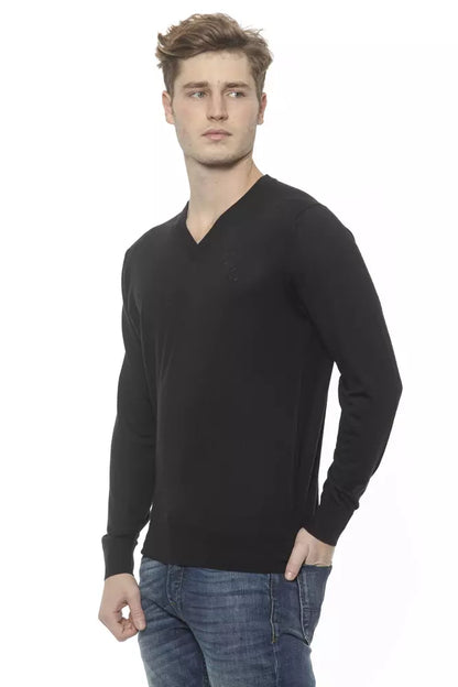 Billionaire Italian Couture Black Cashmere Men Sweater