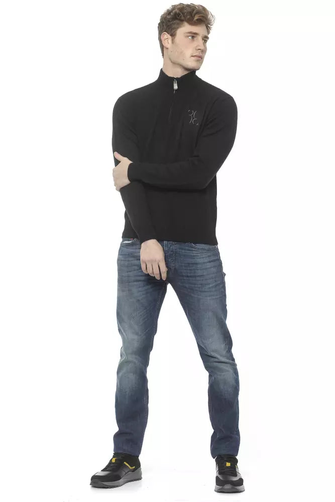 Billionaire Italian Couture Black Cashmere Men Sweater