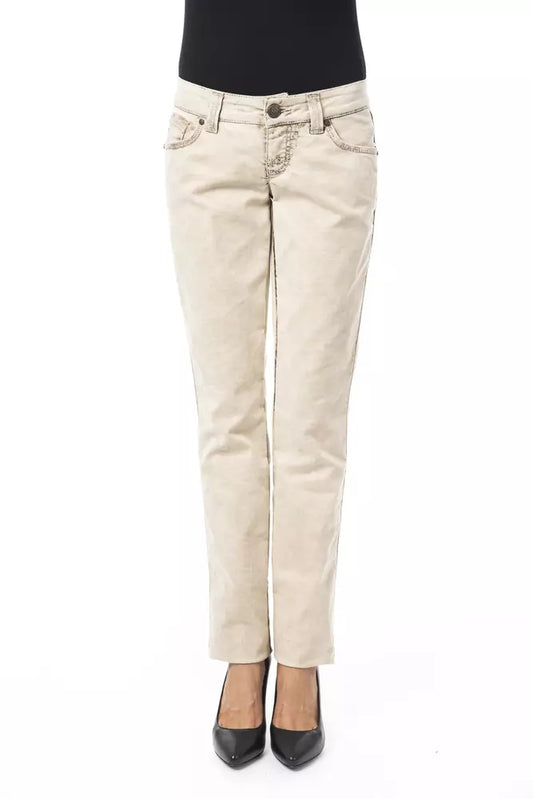 BYBLOS Beige Cotton Women Jeans